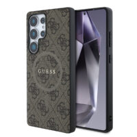 Guess PU Leer 4G Logo met MagSafe Samsung Galaxy S25 Ultra – Bruin