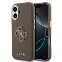 Guess PU Resin Logo Case iPhone 17 – Brown