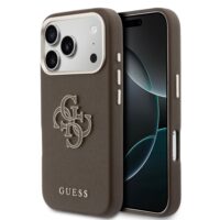 Guess PU Resin Logo Case iPhone 17 Pro Max – Brown