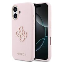 Guess PU Resin Logo Case iPhone 17 – Pink