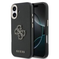 Guess PU Resin Logo Case iPhone 17 – Black