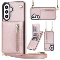 Solidenz Fashion Portemonnee hoesje met koord Samsung Galaxy A37 – Roségoud