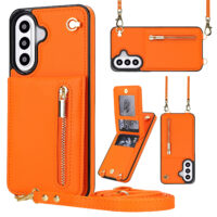 Solidenz Fashion Portemonnee hoesje met koord Samsung Galaxy A57 – Oranje