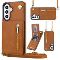 Solidenz Fashion Portemonnee hoesje met koord Samsung Galaxy A57 – Bruin