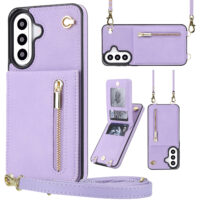 Solidenz Fashion Portemonnee hoesje met koord Samsung Galaxy A57 – Violet