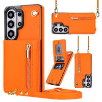 Solidenz Fashion Portemonnee hoesje met koord Samsung Galaxy S26 Ultra – Oranje