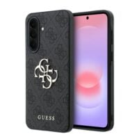 Guess PU 4G Metal Logo Backcover Hoesje Samsung Galaxy A57 – Grijs