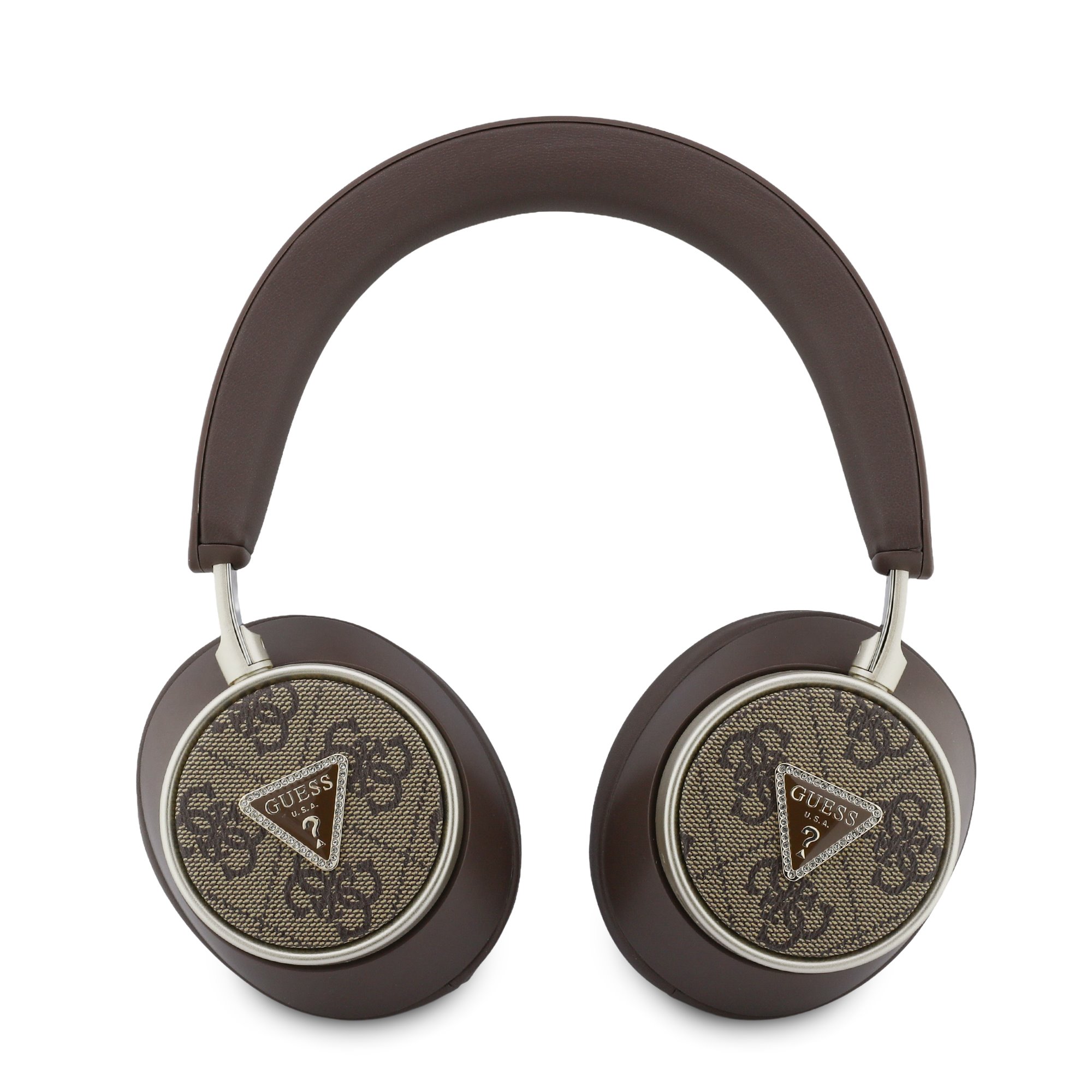 Guess PU 4G Triangle Logo ENC Draadloze Koptelefoon - Bruin - Afbeelding 2