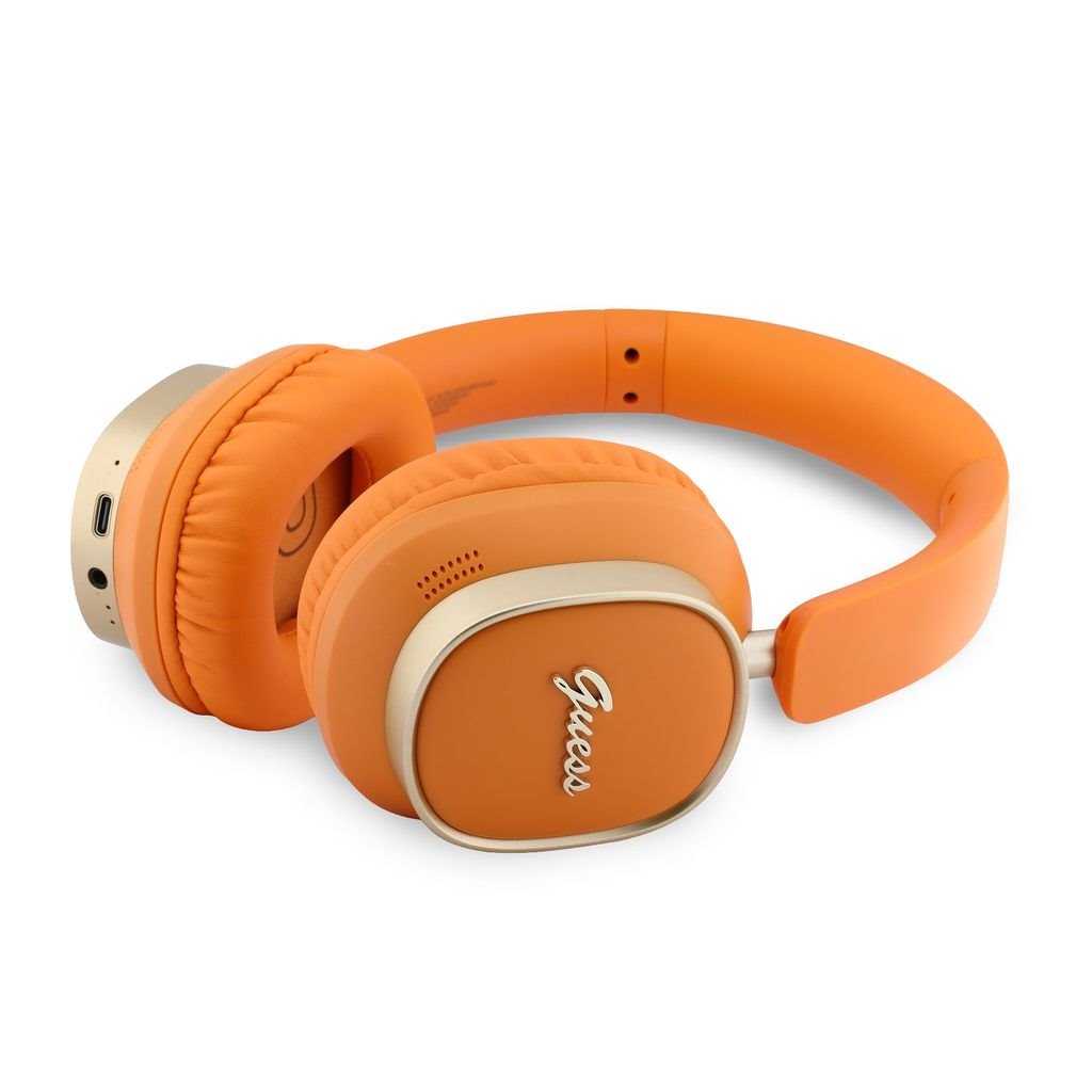 Guess Rectangle Metal Script Logo ENC Draadloze Koptelefoon - Oranje - Afbeelding 5