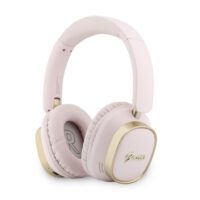 Guess Rectangle Metal Script Logo ENC Draadloze Koptelefoon – Roze