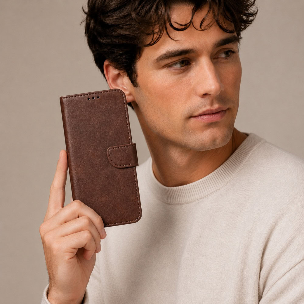 Solidenz Book Case for Samsung Galaxy S26 FE, Brown - Image 5