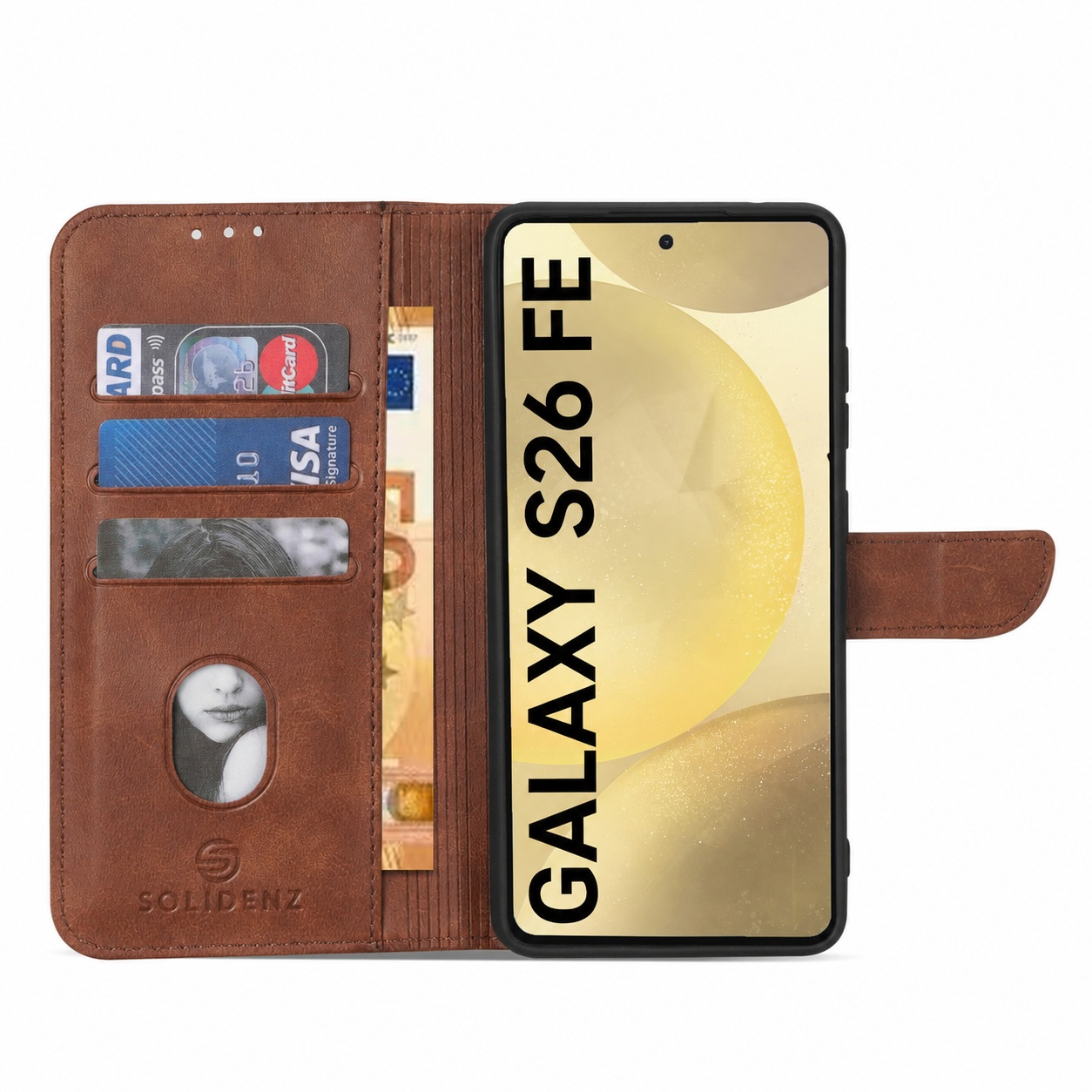 Solidenz Book Case for Samsung Galaxy S26 FE, Brown - Image 7