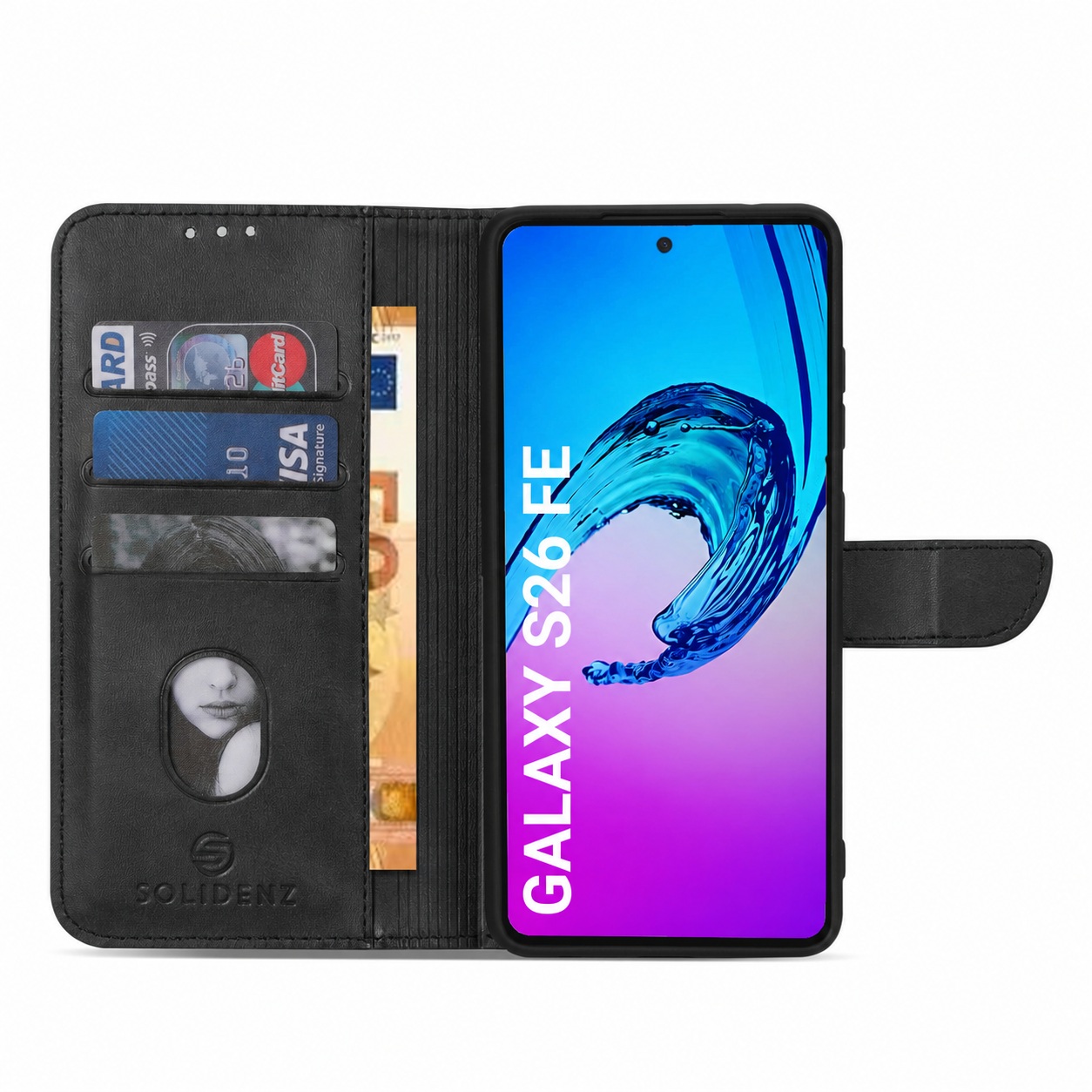 Solidenz Bookcase for Samsung Galaxy S26 FE, Black - Image 7
