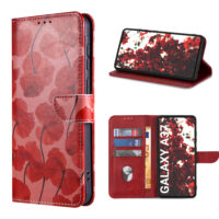 Solidenz Bookcase Case for Samsung Galaxy A37 – Romantic Poppy (Red) | 3 slots, magnetic closure, kickstand