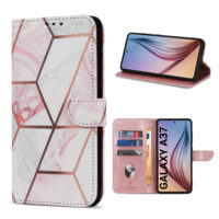 Solidenz Bookcase Case for Samsung Galaxy A37 – Marble Pink | 3 card slots, kickstand, wireless charging