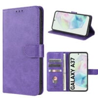 Solidenz Bookcase Hoesje voor Samsung Galaxy A37 – Paars | 3 pasjes, magnetische sluiting & standfunctie