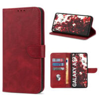 Solidenz Bookcase Case for Samsung Galaxy A57 – Red, 3 card slots, magnetic closure
