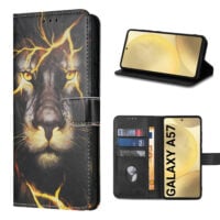 Solidenz Bookcase Case for Samsung Galaxy A57 – Lion (3 slots, magnetic)