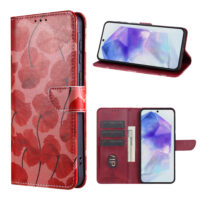 Solidenz Bookcase Case for Samsung Galaxy A52s / A52 – Romantic Poppy (Red) – Card Holder & Stand