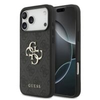 Guess PU 4G Metal Logo Case for iPhone 18 Pro Max / 17 Pro Max – Gray