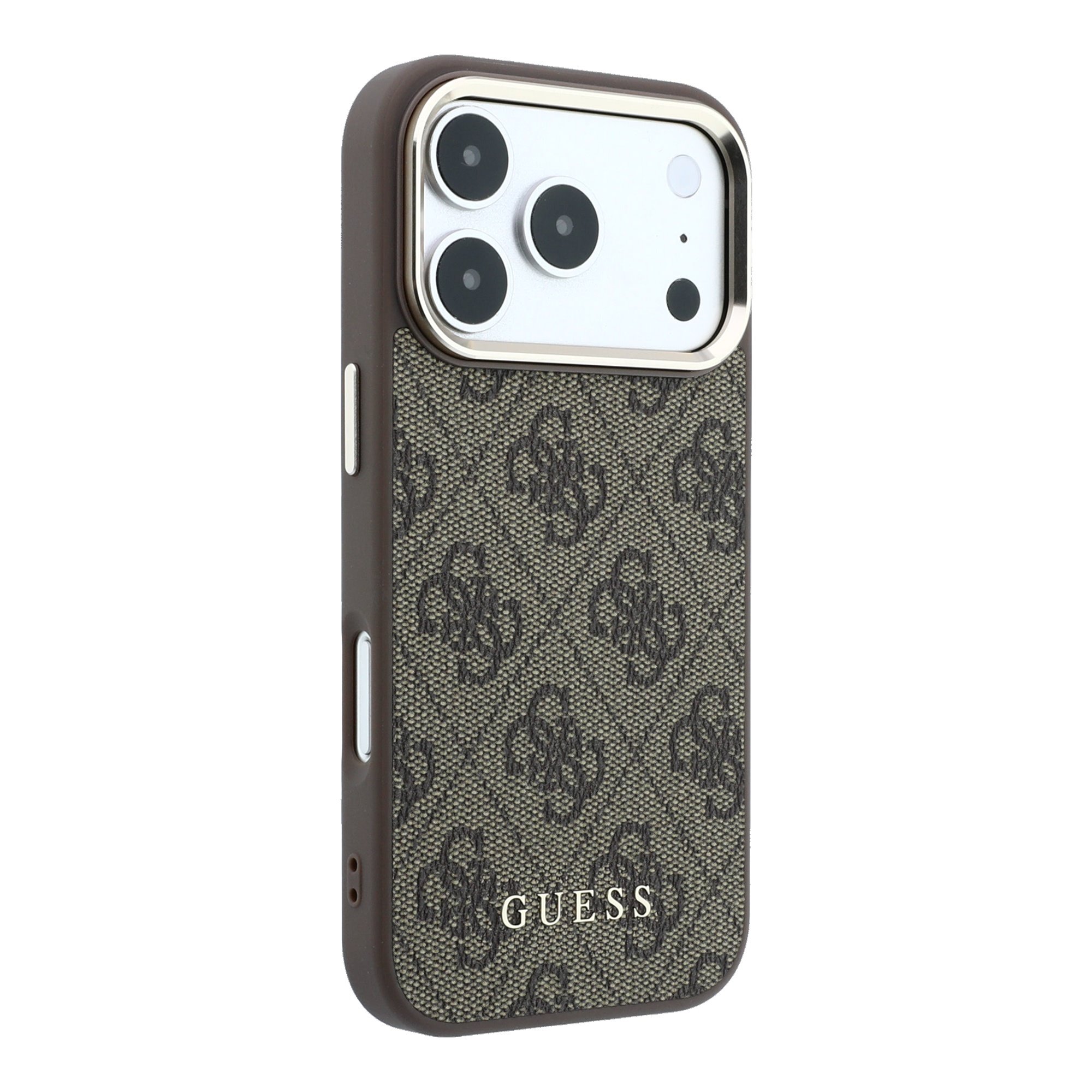 Guess PU Leather 4G Gold Frame MagSafe Hoesje iPhone 18 Pro Max / 17 Pro Max - Bruin - Afbeelding 4