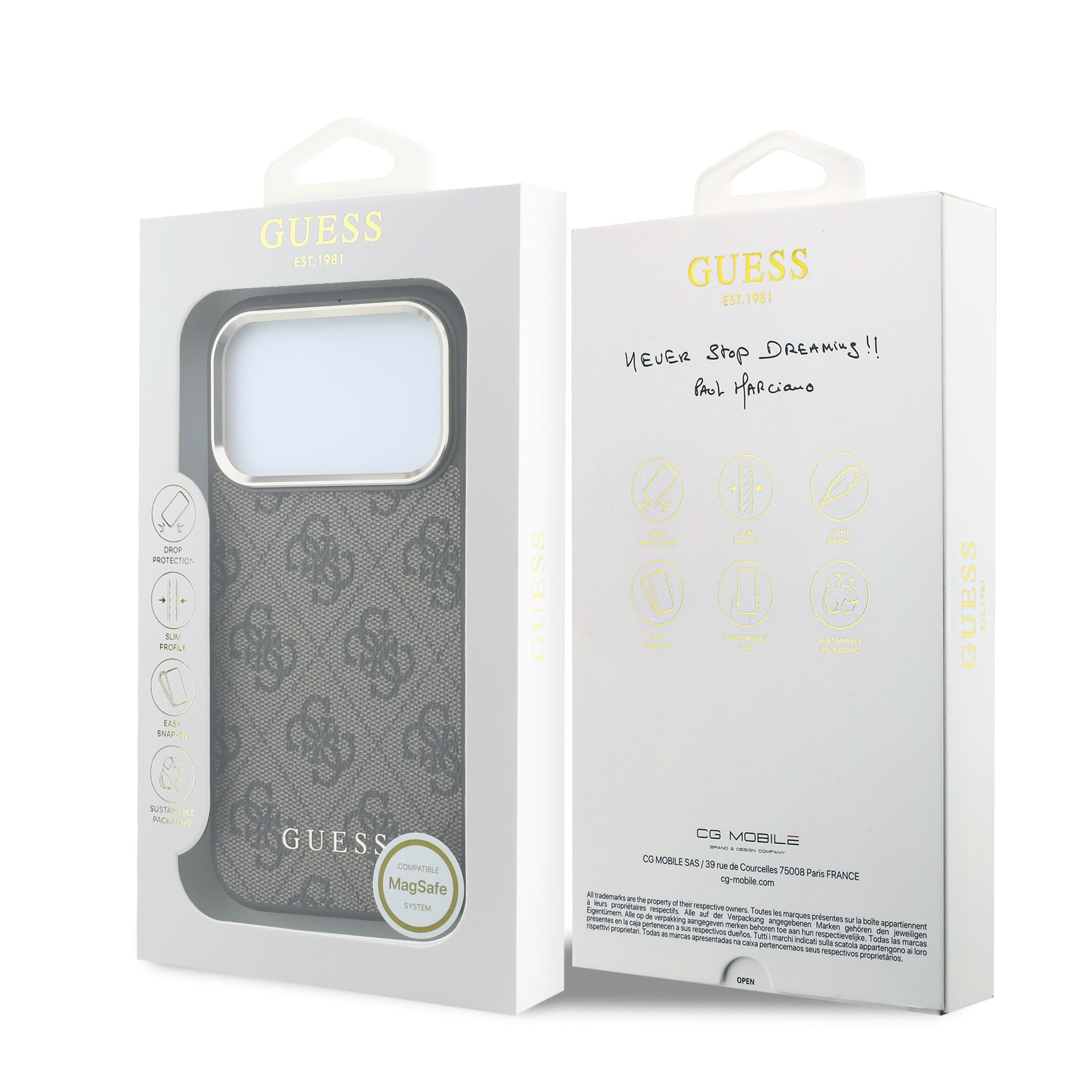 Guess PU Leather 4G Gold Frame MagSafe Hoesje iPhone 18 Pro Max / 17 Pro Max - Bruin - Afbeelding 7