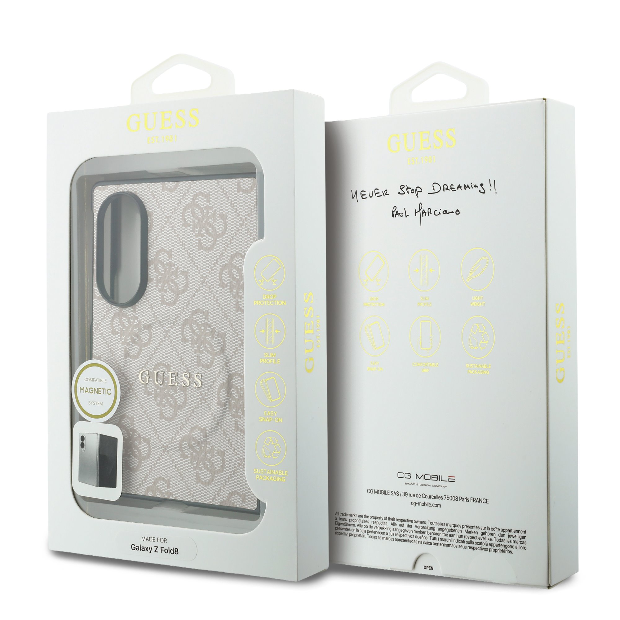 Guess PU Leather 4G Magnetisch Hoesje Samsung Galaxy Z Fold 8 - Roze - Afbeelding 7