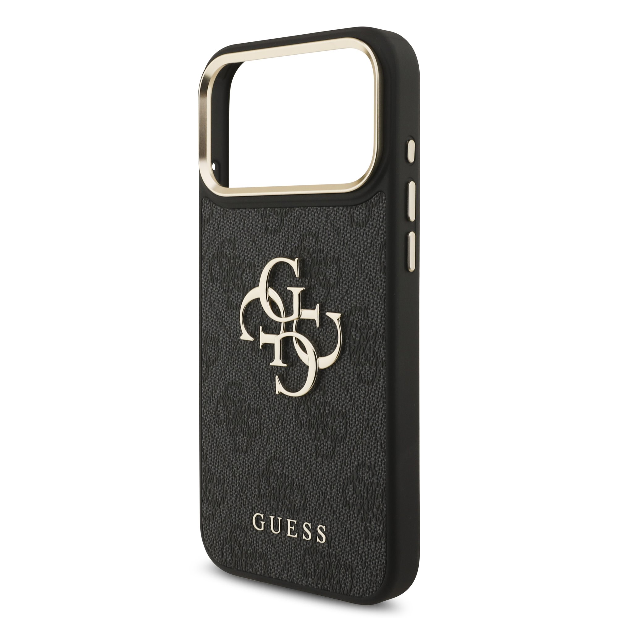Guess PU Leather 4G Metal Logo Gold Frame Hoesje iPhone 18 Pro Max / 17 Pro Max - Zwart - Afbeelding 5