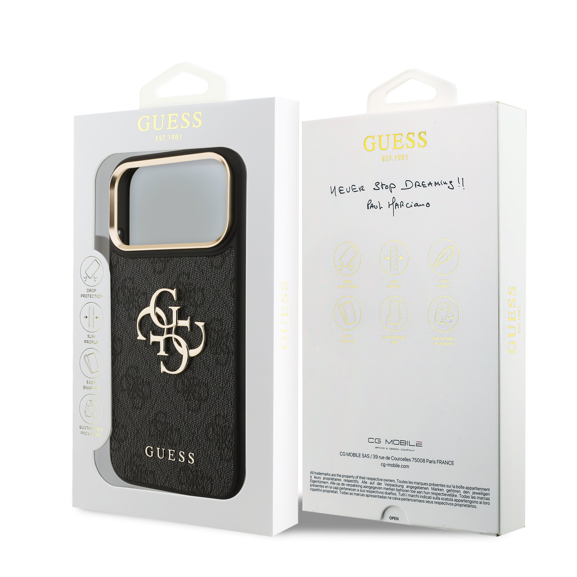 Guess PU Leather 4G Metal Logo Gold Frame Hoesje iPhone 18 Pro Max / 17 Pro Max - Zwart - Afbeelding 7