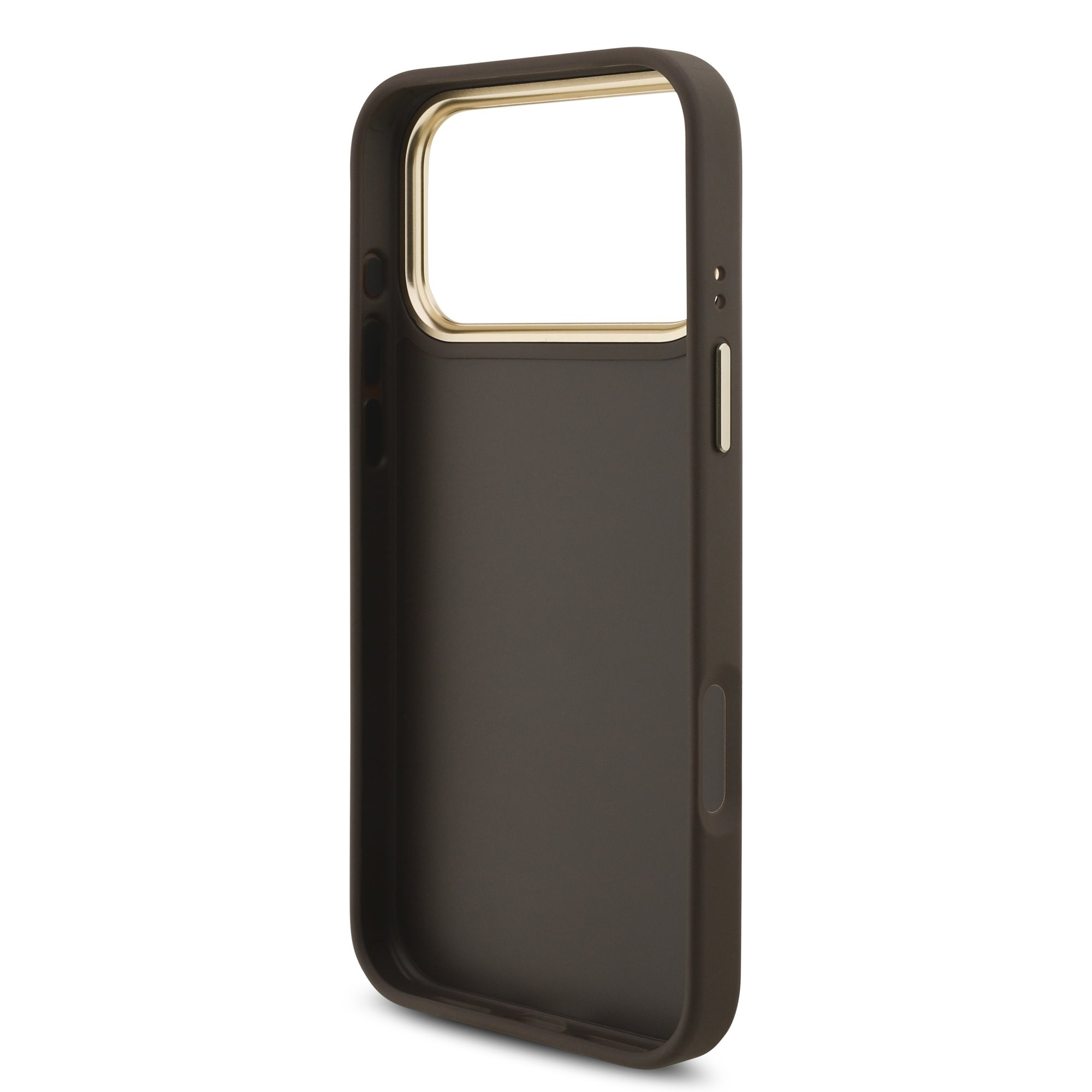 Guess PU Leather 4G Metal Logo Gold Frame Hoesje iPhone 18 Pro Max / 17 Pro Max - Bruin - Afbeelding 6